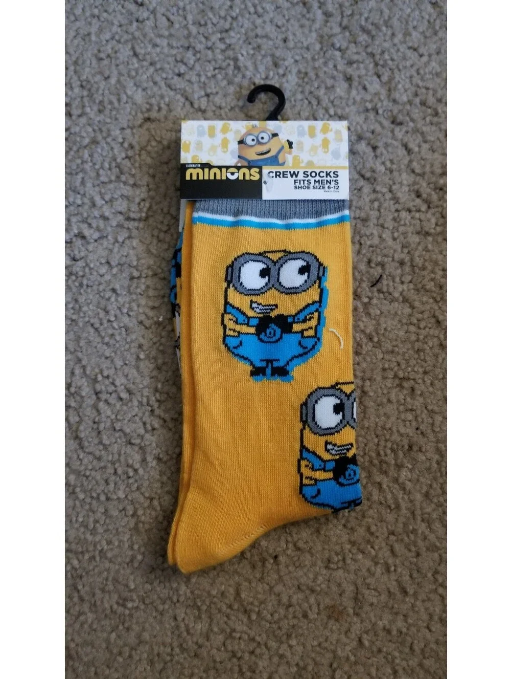 Disney Minions Yellow & Blue Crew Socks
